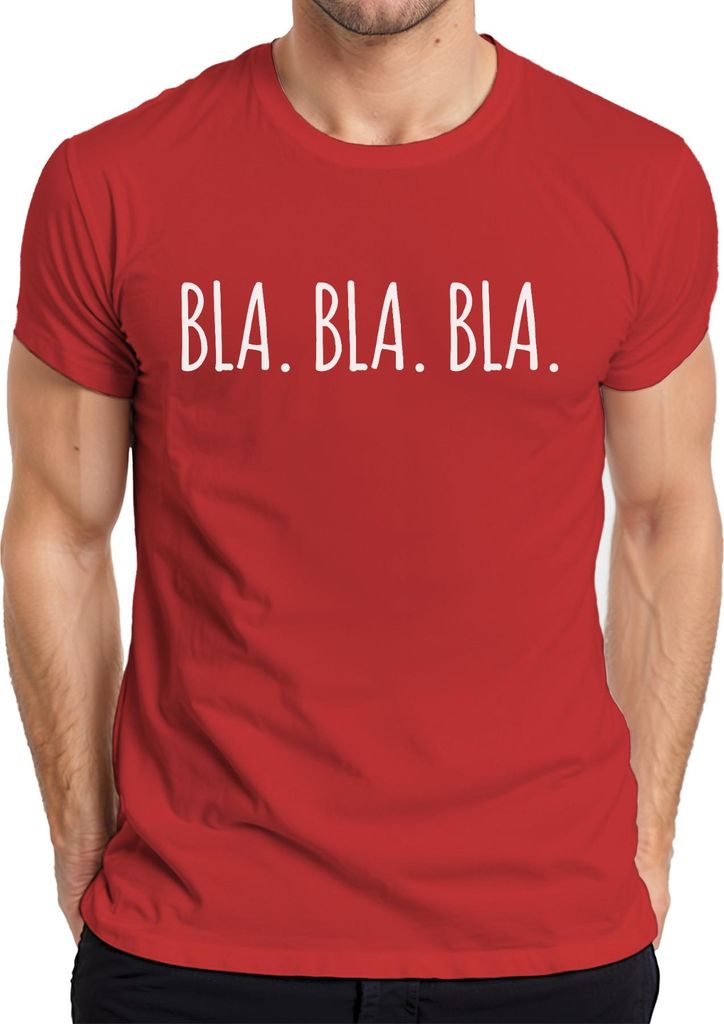 BLA BLA BLA lustiger Spruch Ironie Humor Geschenk Statement Herren T-Shirt, Rot, XXL
