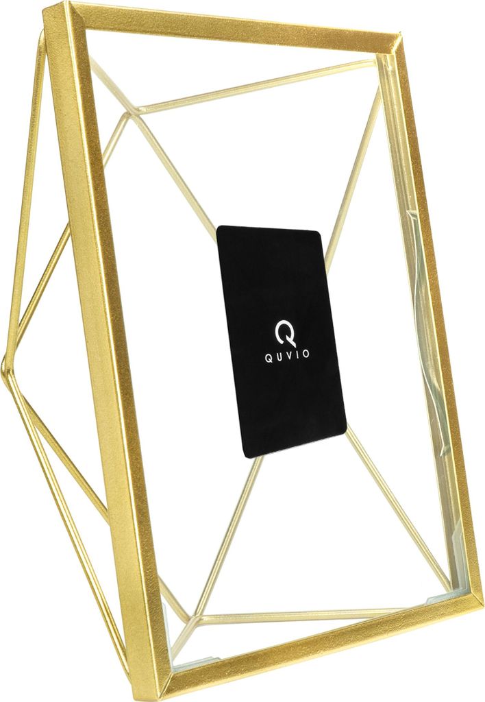 QUVIO Bilderrahmen - Fotorahmen - Fotohalter - Wohnaccessoires - Sechseck - 6,5 x 15 x 20,5 cm - Gold