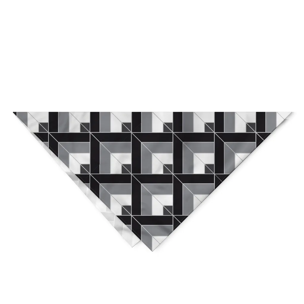 Bandana per Cani e Gatti ABAKUHAUS Boho Grigio Nero - 55x55 cm Offerta - 2