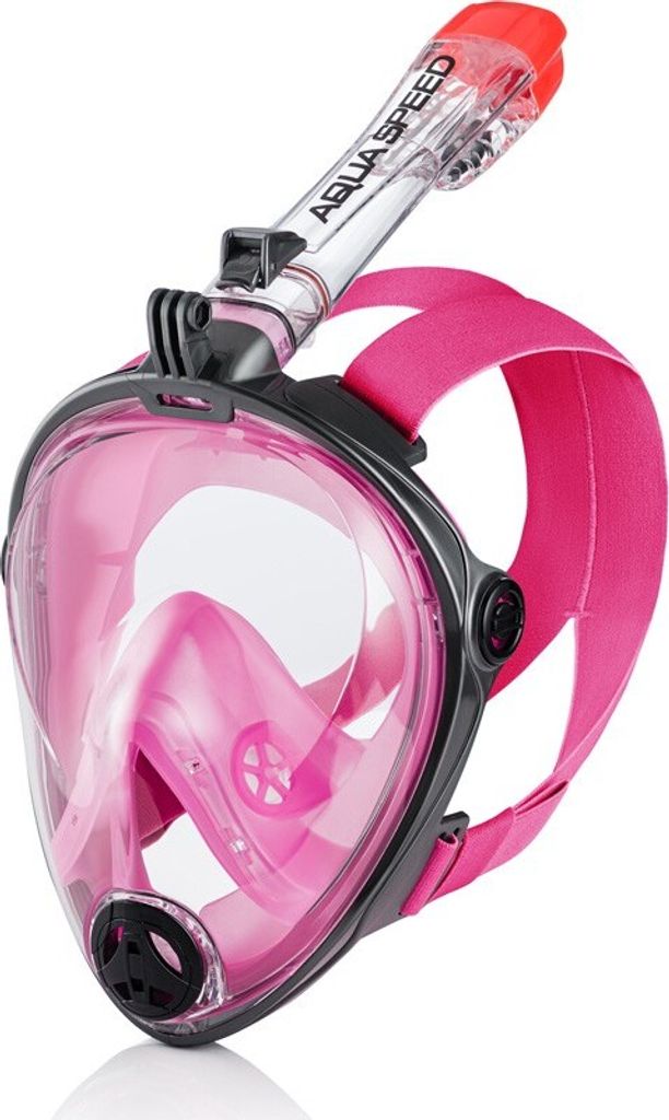 AQUA SPEED Schnorchelmaske Vollgesichtsmaske Taucherbrille Spectra 2.0 L/XL schwarz/pink