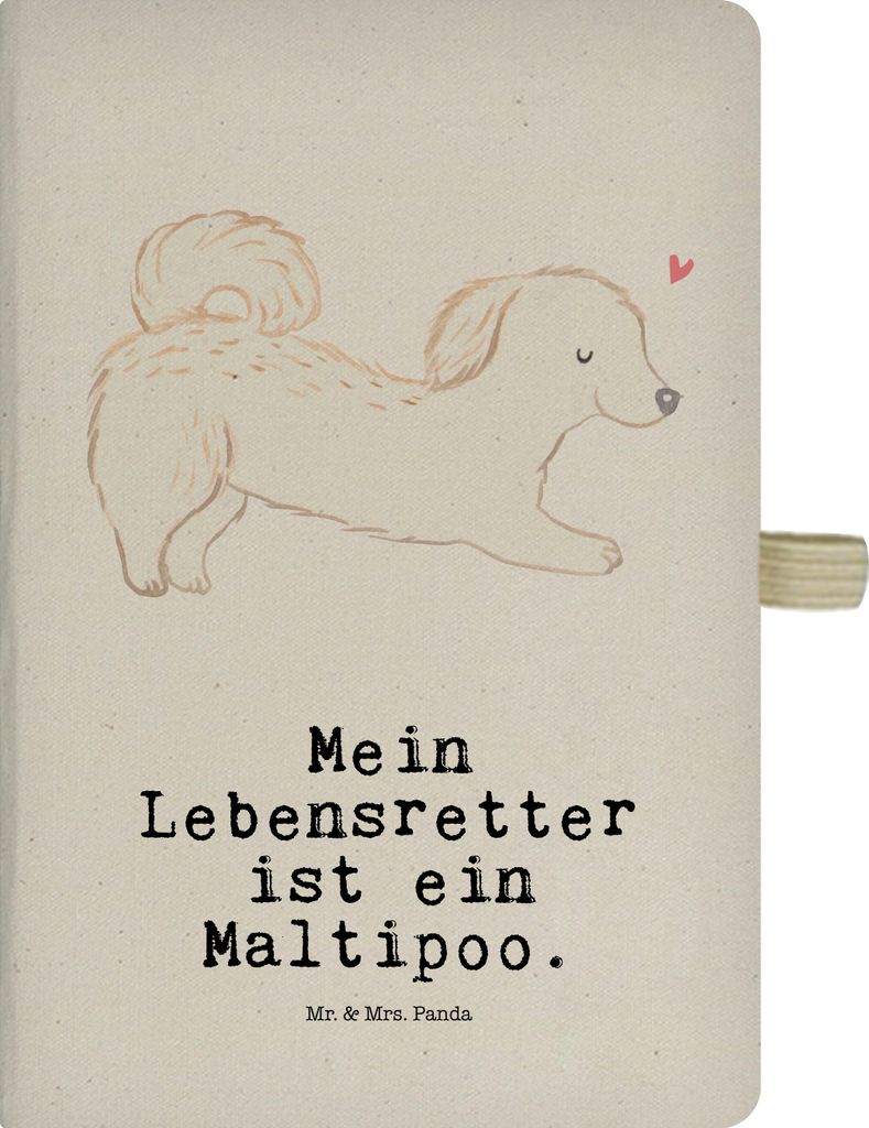 Mr. & Mrs. Panda Skizzenbuch A5 Maltipoo Lebensretter - Transparent - Geschenk, notizbuch, Reisetagebuch, Mischling, Kladde, Kreuzung, Journal, Tag...