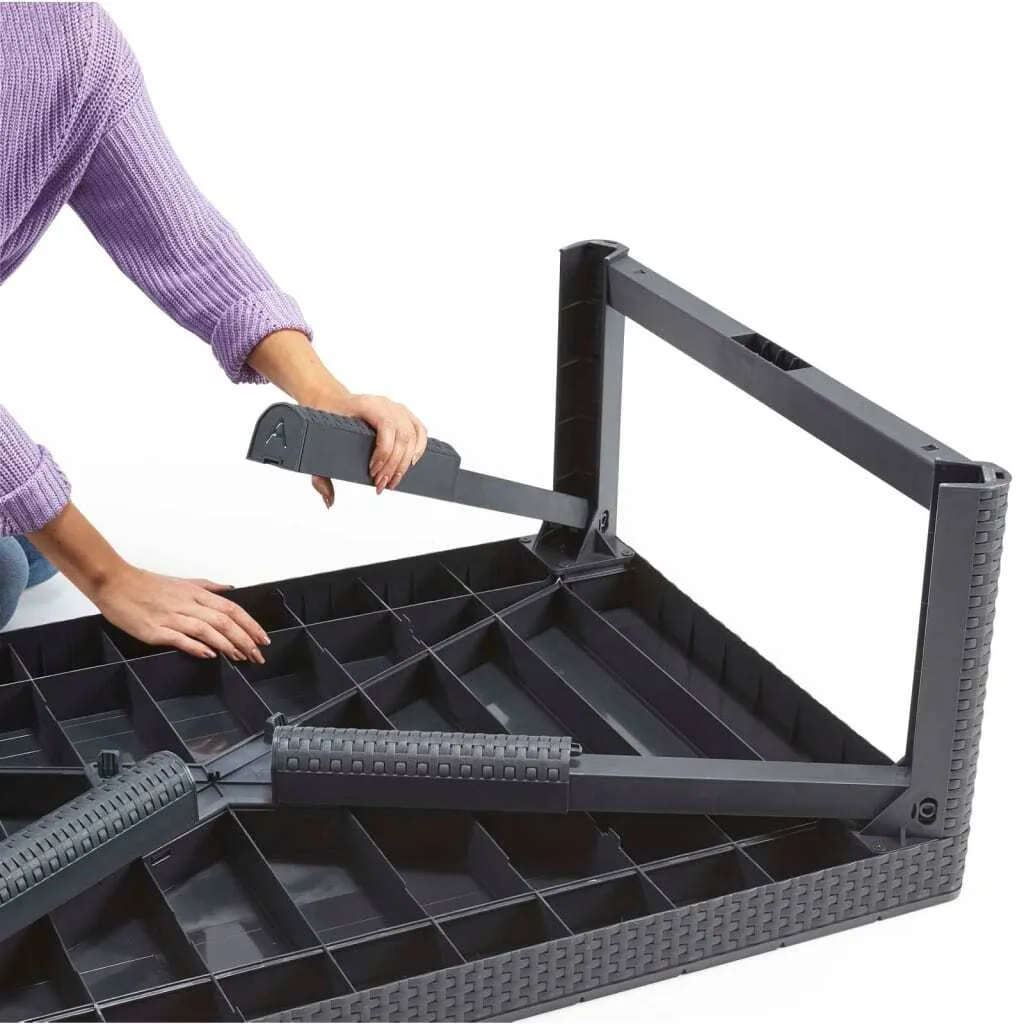 Table de jardin modulable Allibert Lyon 2 en 1 gris graphite - 27