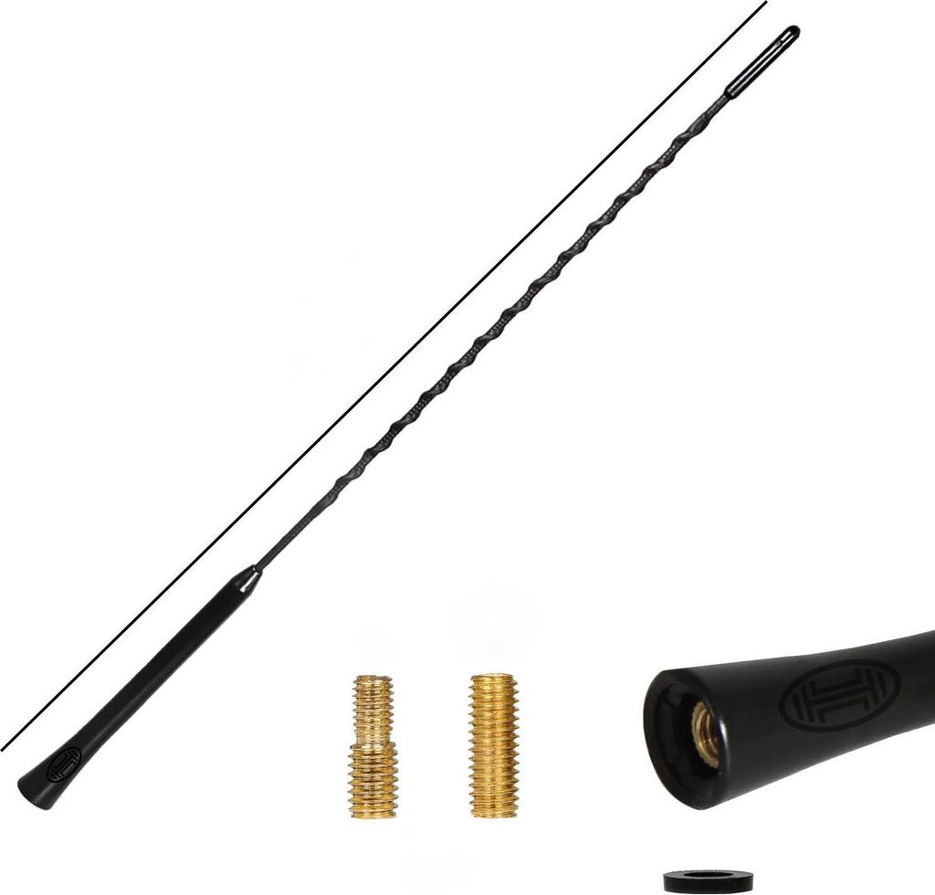 HEYNER Antenne Ersatzstab 40 cm M5 & M6 Universal KFZ Radio-Spiral Antenne AM FM DAB+ Fiberglas kurz Dachantenne Antennenersatzstab Kurzstabantenne