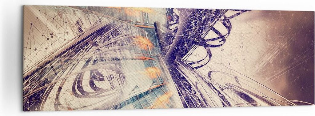 Bild auf Leinwand - Leinwandbild - Abstraktion modern - 160x50cm - Wand Bild - Wanddeko - Leinwanddruck - Bilder - Kunstdruck - Wanddekoration - Le...
