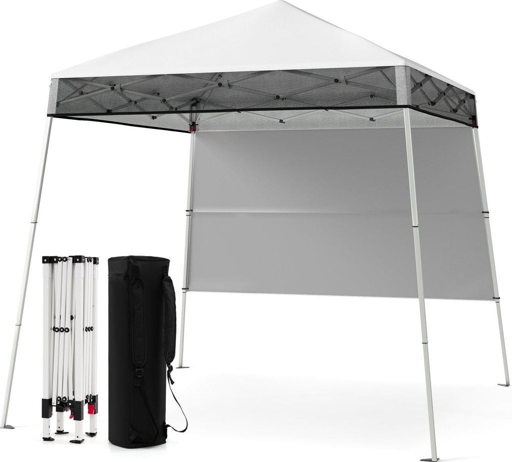 Gazebo pieghevole 2x2m, regolabile, impermeabile, bianco Immagine del prodotto 