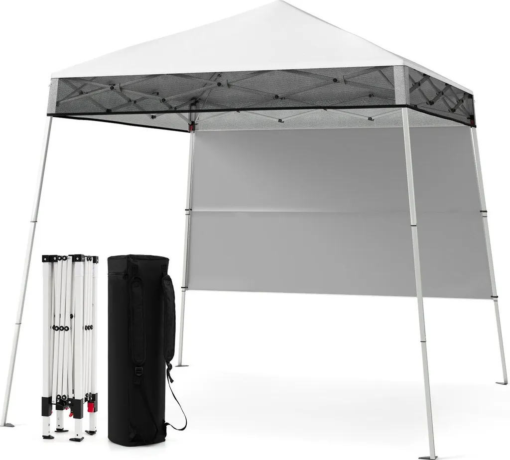 Gazebo Pieghevole 2x2 Bianco Impermeabile | Struttura Rinforzata Regolabile