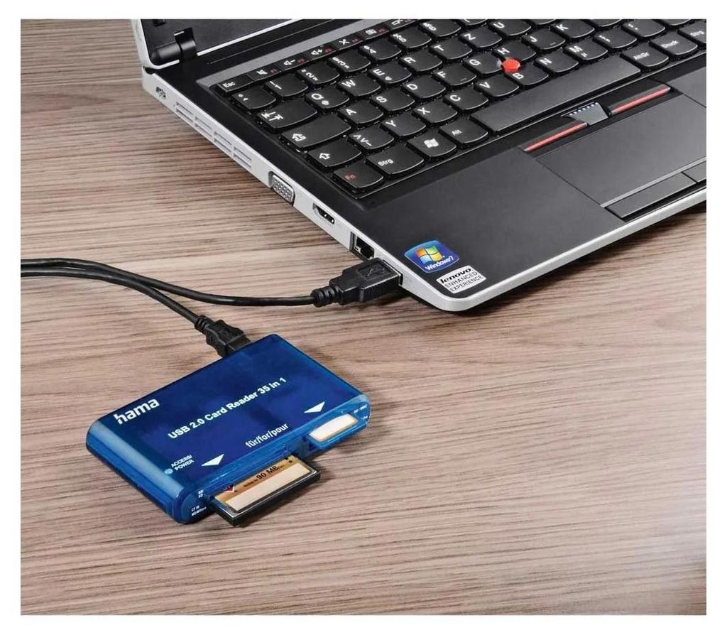 Hama USB CardReaderWriter 35in1, Blau, 480 Mbit/s, 65 g, 84 Produktbild 