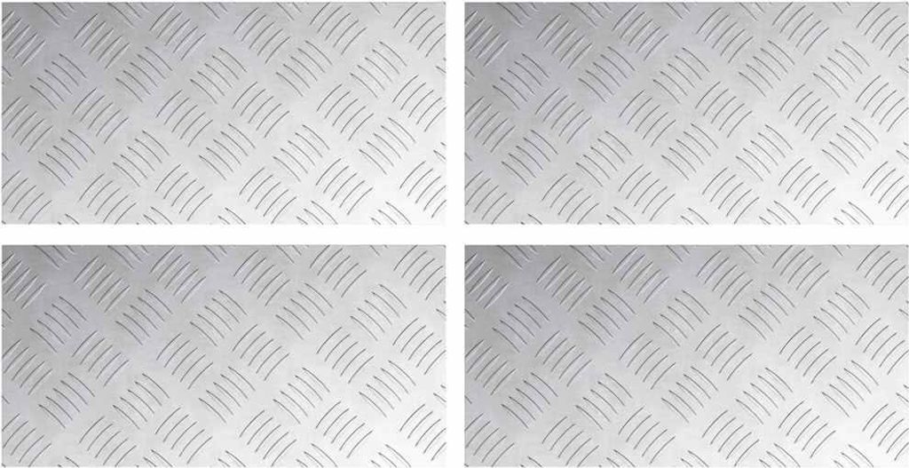 vidaXL Treppe Tritt Rechtwinklig 4 pcs Silber 40 x 20 cm Aluminium