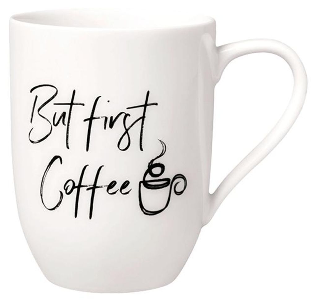 Villeroy & Boch Statement Becher m. Henkel But first Coffee Produktbild 