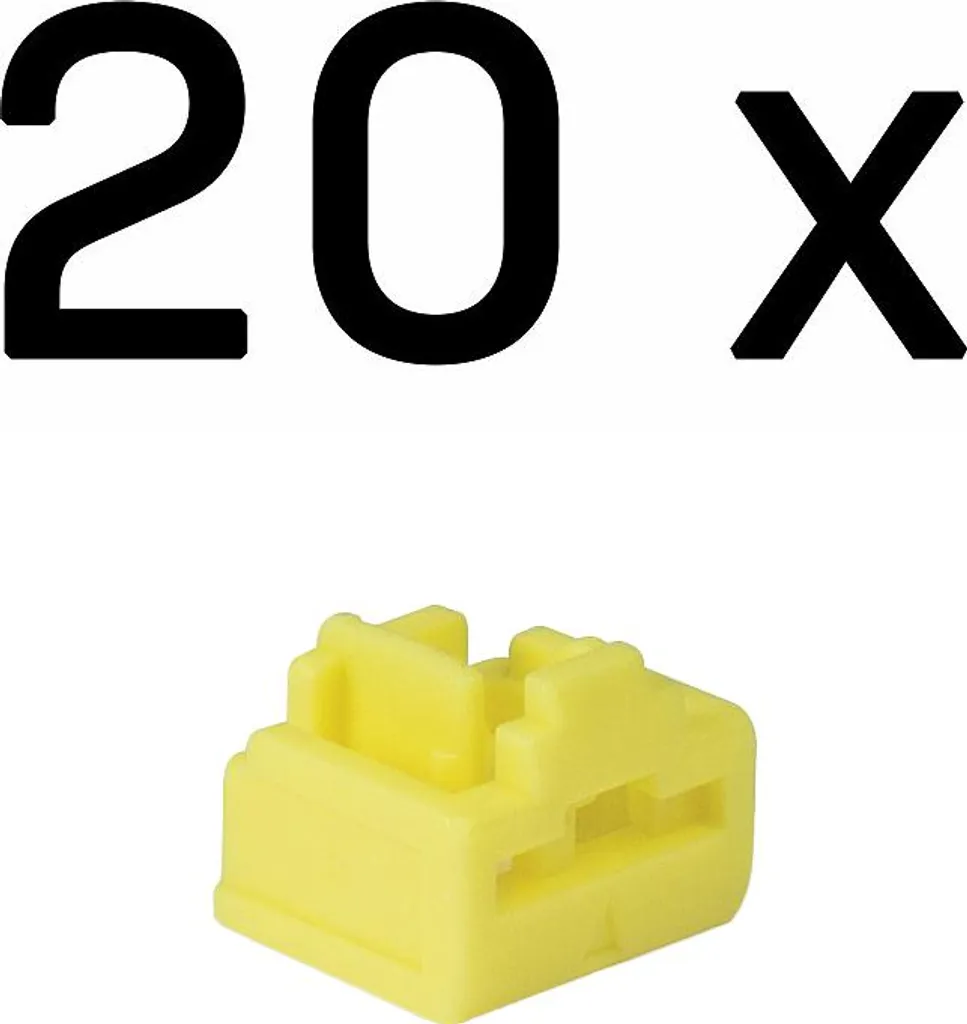 Verrou de Port RJ45 Haute Visibilité Jaune - Pack Sécurité de 20 Pièces