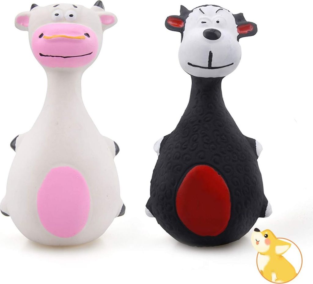Quietschspielzeug für Hunde, interaktives Kauspielzeug aus Latex für Hunde, Dog Companion Stehstab für kleine und mittelgroße Hunde (2 Stück)
