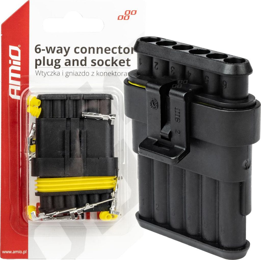 Hermetischer 6-Pin Superseal Stecker für Automotive und Maschinenbau (AMIO-03522)