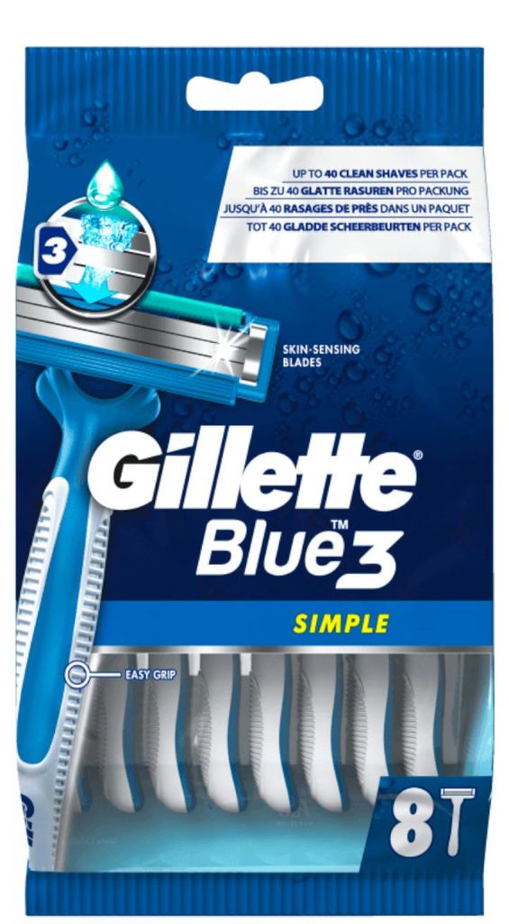 Gillette Blue 3 Simple, Blau, 8 Stück(e) Produktbild 