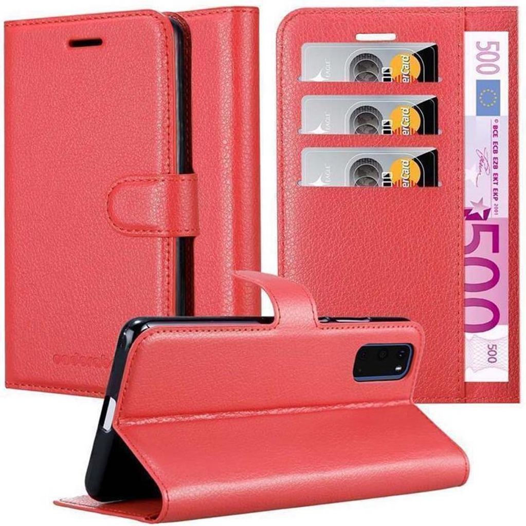 Cadorabo Hülle für Samsung Galaxy S20 Schutz Hülle in Rot Handyhülle Etui Case Cover Magnetverschluss