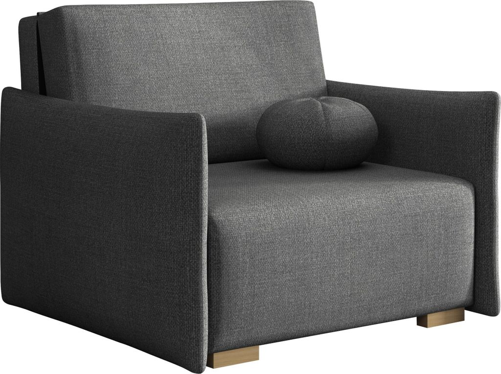 MIRJAN24 Sofa Viva Glov I, Schlafsofa mit Bettkasten und Schlaffunktion, Holzfüße, inkl. Kissen (Farbe: Soul 18)