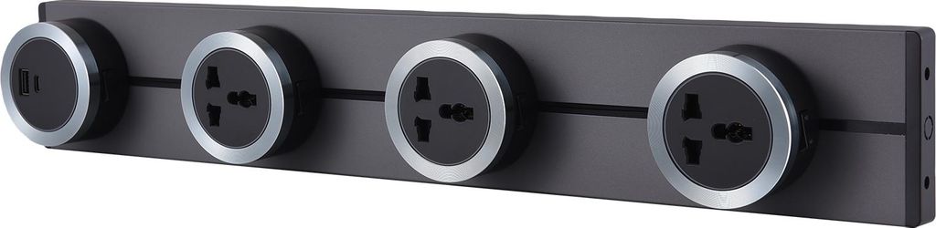 Steckdosenleiste mit Schiebeschiene, 8000 W, abnehmbar, zur Wandmontage, mit 3 Steckdosen und USB-Anschluss für Küche, Esszimmer, Schlafzimmer, W...