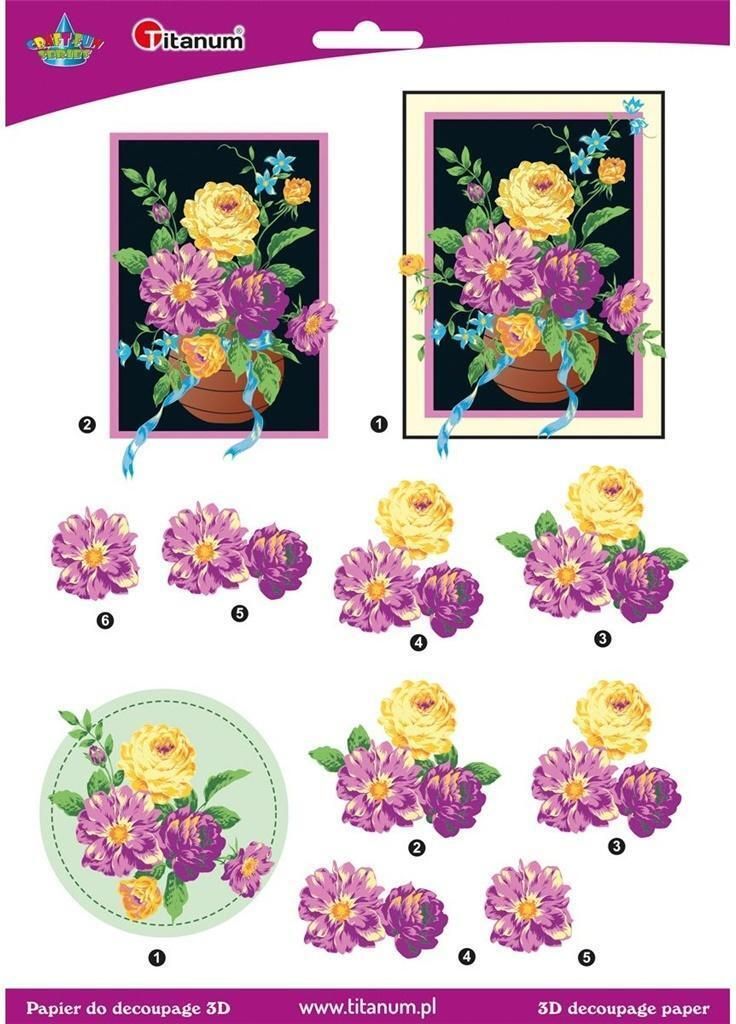 3D-Decoupage-Papier Strauß Blatt