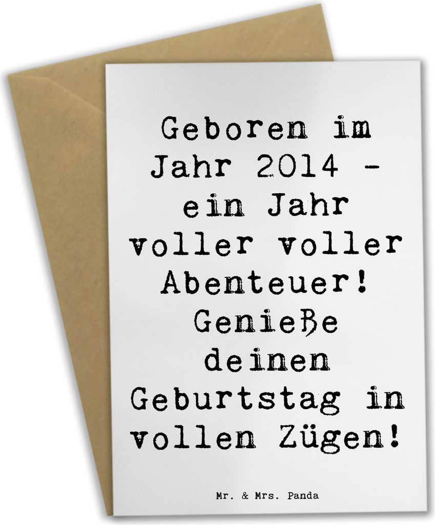 Mr. & Mrs. Panda Grußkarte Spruch 2014 Geburtstag Abenteuer - Weiß - Geschenk, neujahrskarte, Geburtstagsgeschenk, kommunionskarte, besonderer, G...