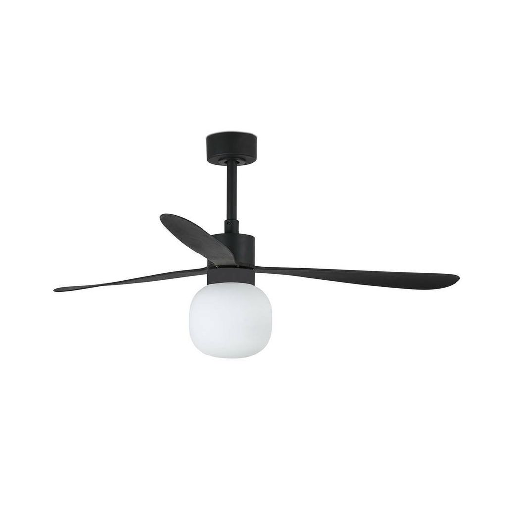 Energiespar Deckenventilator mit LED Beleuchtung und Fernbedienung Amelia III Schwarz 132 cm