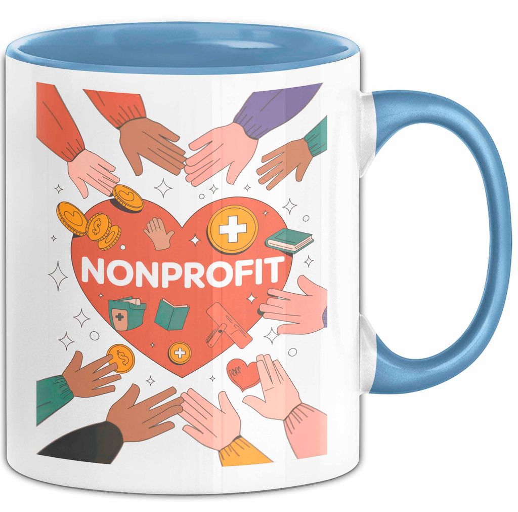 Nonprofit Mitarbeiter Tasse Geschenk Lustige Geschenkidee Spruch Für Gemeinschafts Helfer (Blau)