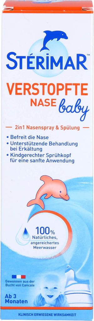 STERIMAR Verstopfte Nase Baby 2 in 1 Nasenspray & Spülung, 100 ml Lösung