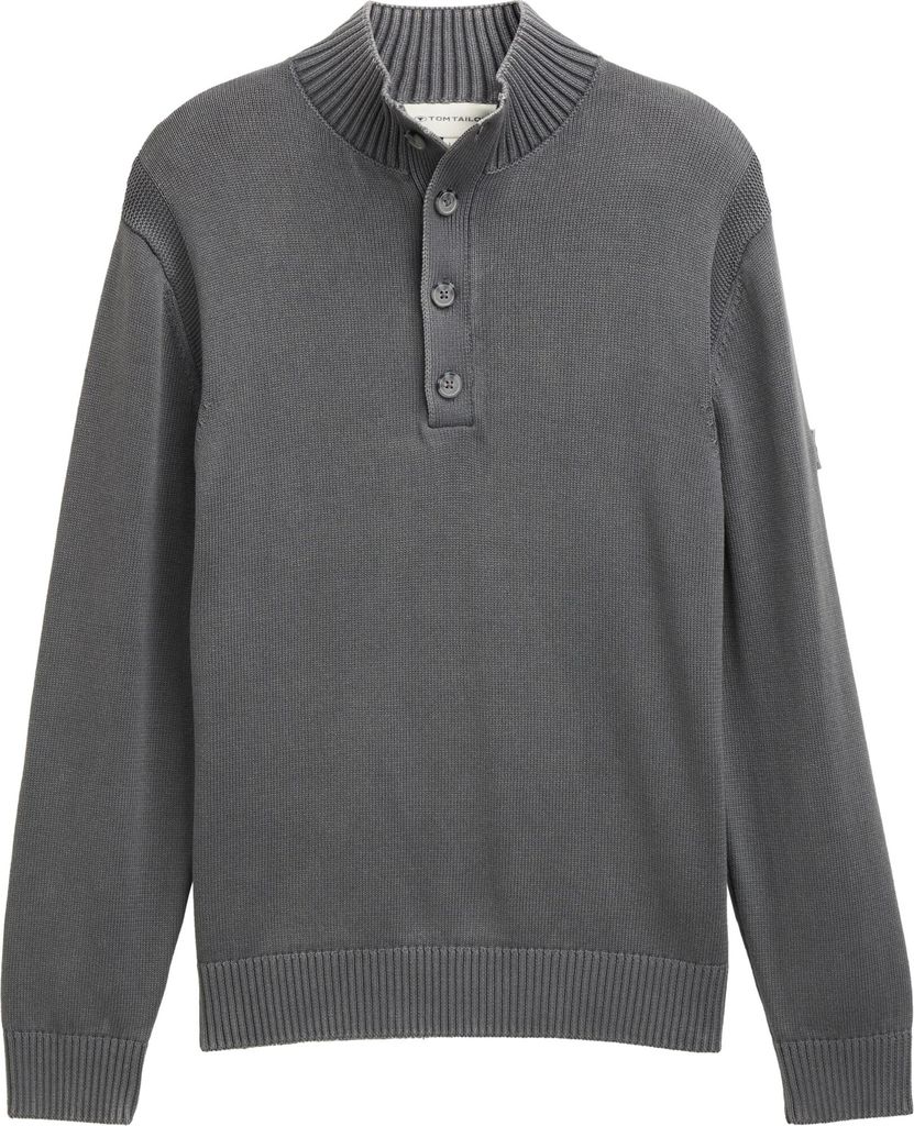 Troyer Strickpullover im Washed-Look aus Baumwolle