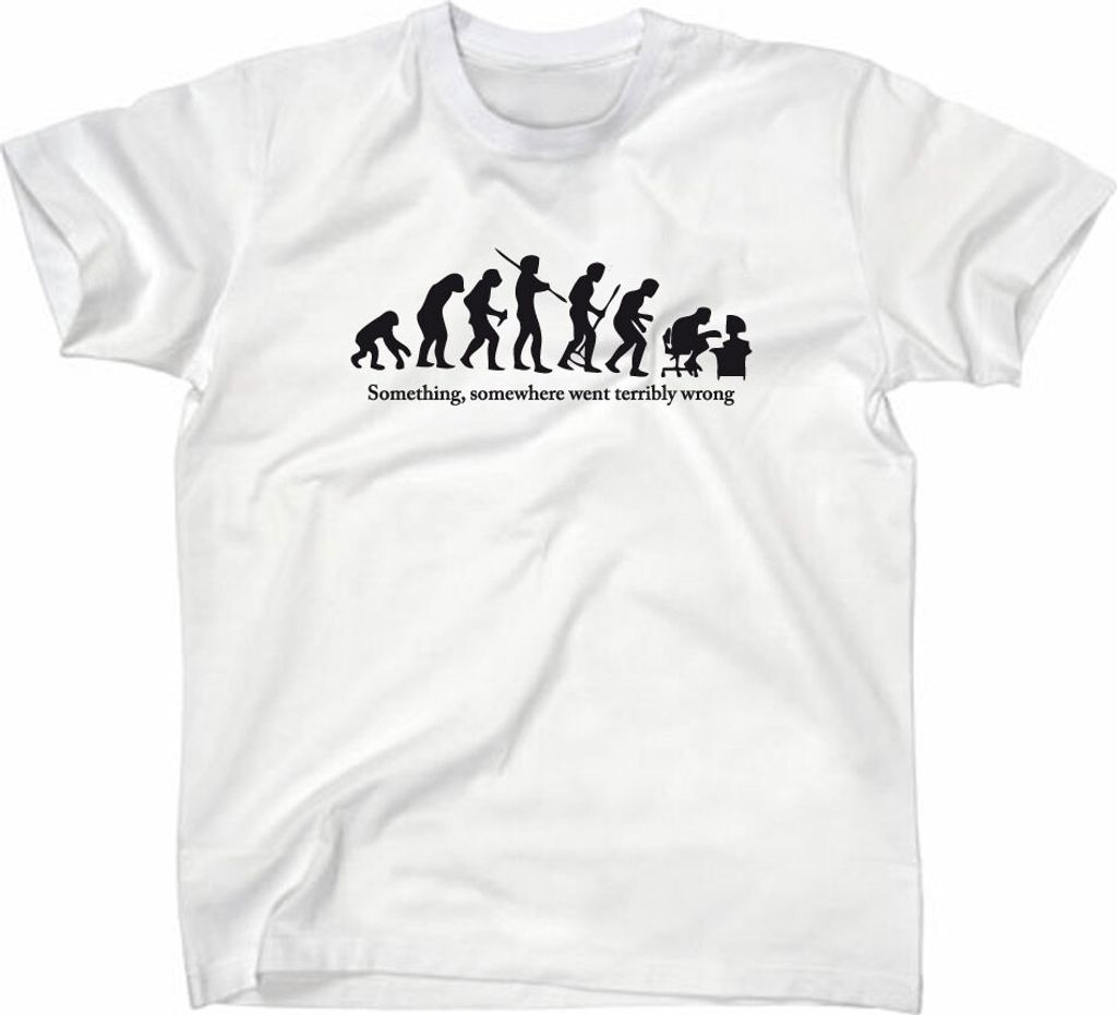 Styletex23 T-Shirt Something, Somewhere Fun, Evolution of Men Funshirt, weiss, XL