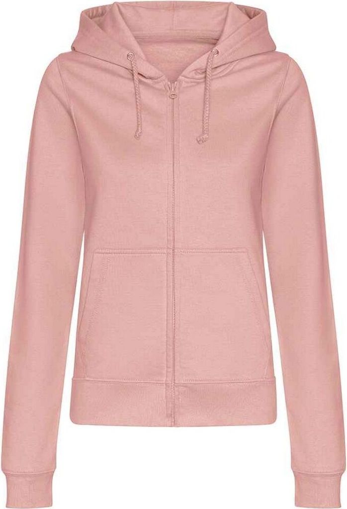 Awdis - Hoodie mit durchgehendem Reißverschluss für Damen PC5172 (L) (Rosa-Grau)