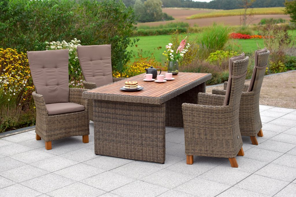 Merxx Toskana Gartenmöbelset 9tlg., 4 Sessel verstellbar Produktbild 