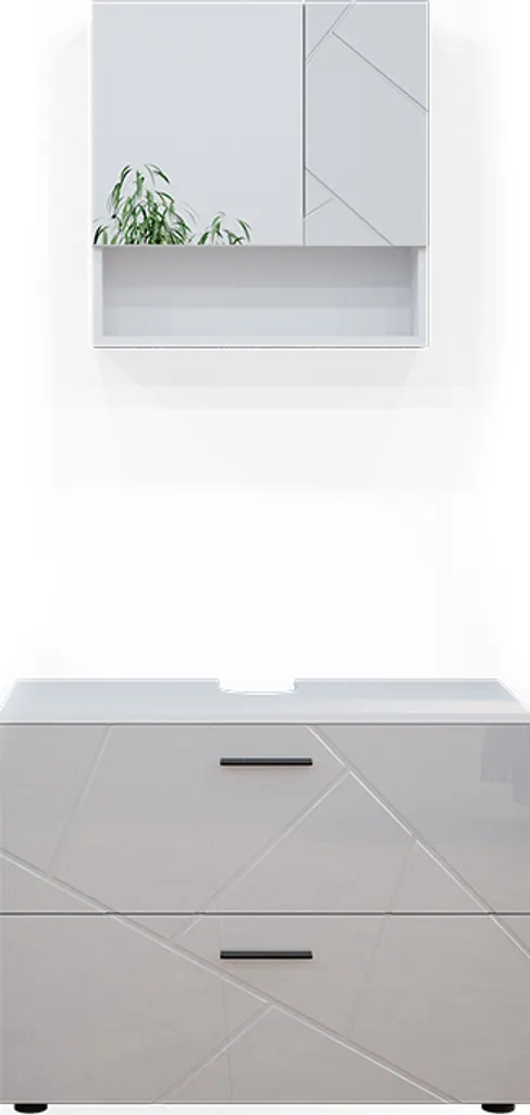 Rangement de salle de bain Vicco Irma blanc brillant pour petit espace