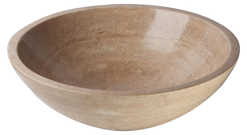 Duża umywalka marmurowa, średnica 42 cm, jasnobrązowa Zdjęcie produktu 