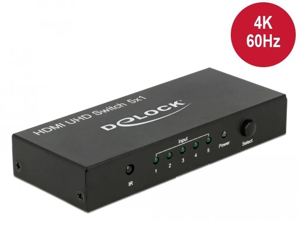 Switch HDMI 4K haute résolution 5 vers 1 avec télécommande infrarouge