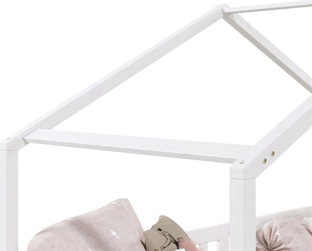 Hausbett LISAN aus massiver Kiefer in weiß, schönes Produktbild 4