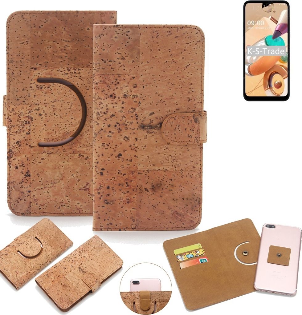 K-S-Trade Handy-Hülle Schutz-Hülle kompatibel mit LG Electronics K41S Handyhülle Schutzhülle Korkhülle Kork-Hülle 1x