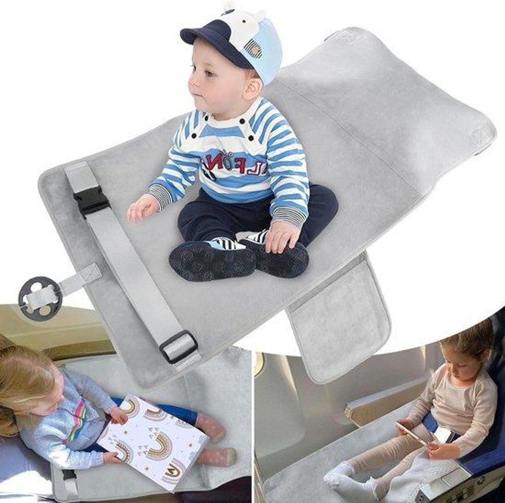 Kinder-Reisebett mit Ausziehstuhl - Extensivlegungsmechanismus - Festverschluss verstärkt - 75 x 40 cm - Grau