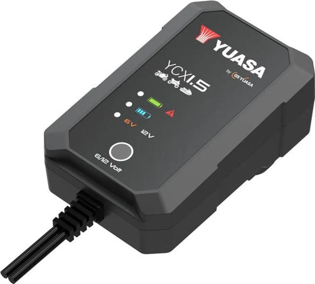 Smart Charger Yuasa YCX1.5: Efficienza 7-Stadi per Batterie Litio/AGM