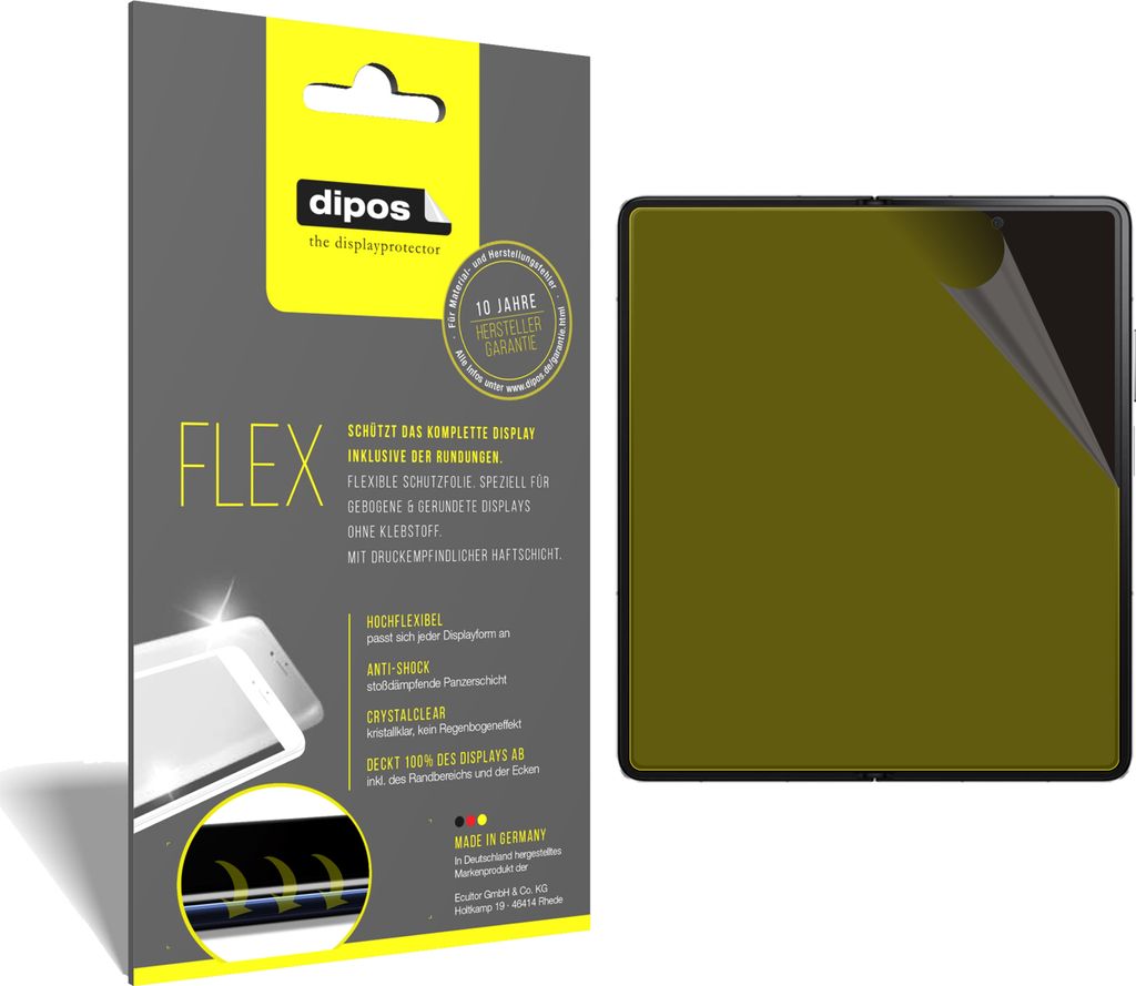 3x Schutzfolie für Honor Magic V Folie, 100% Displayabdeckung, dipos Flex