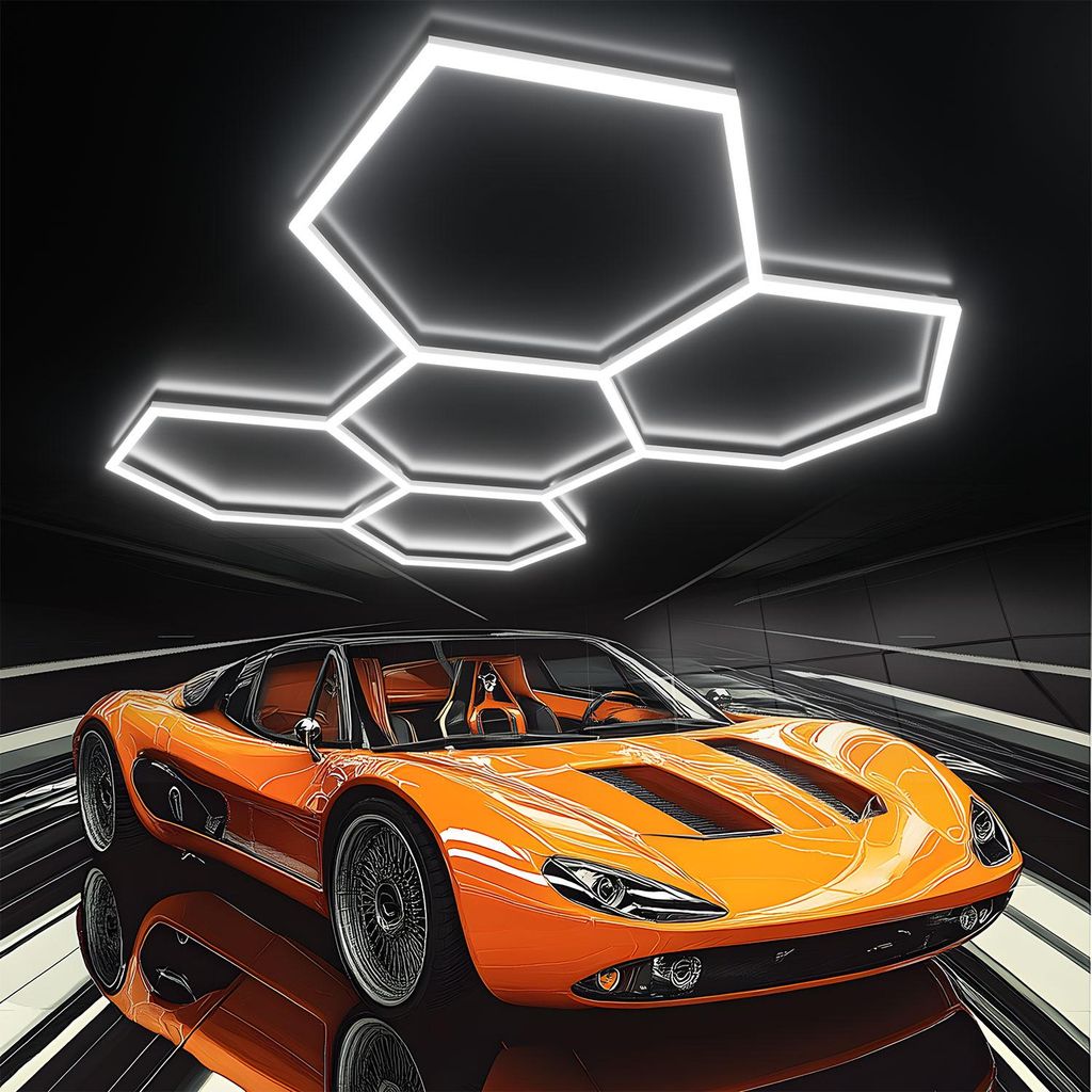 5 Packs Hexagon LED Deckenleuchte, 200W LED Wabenleuchte, Produktbild 