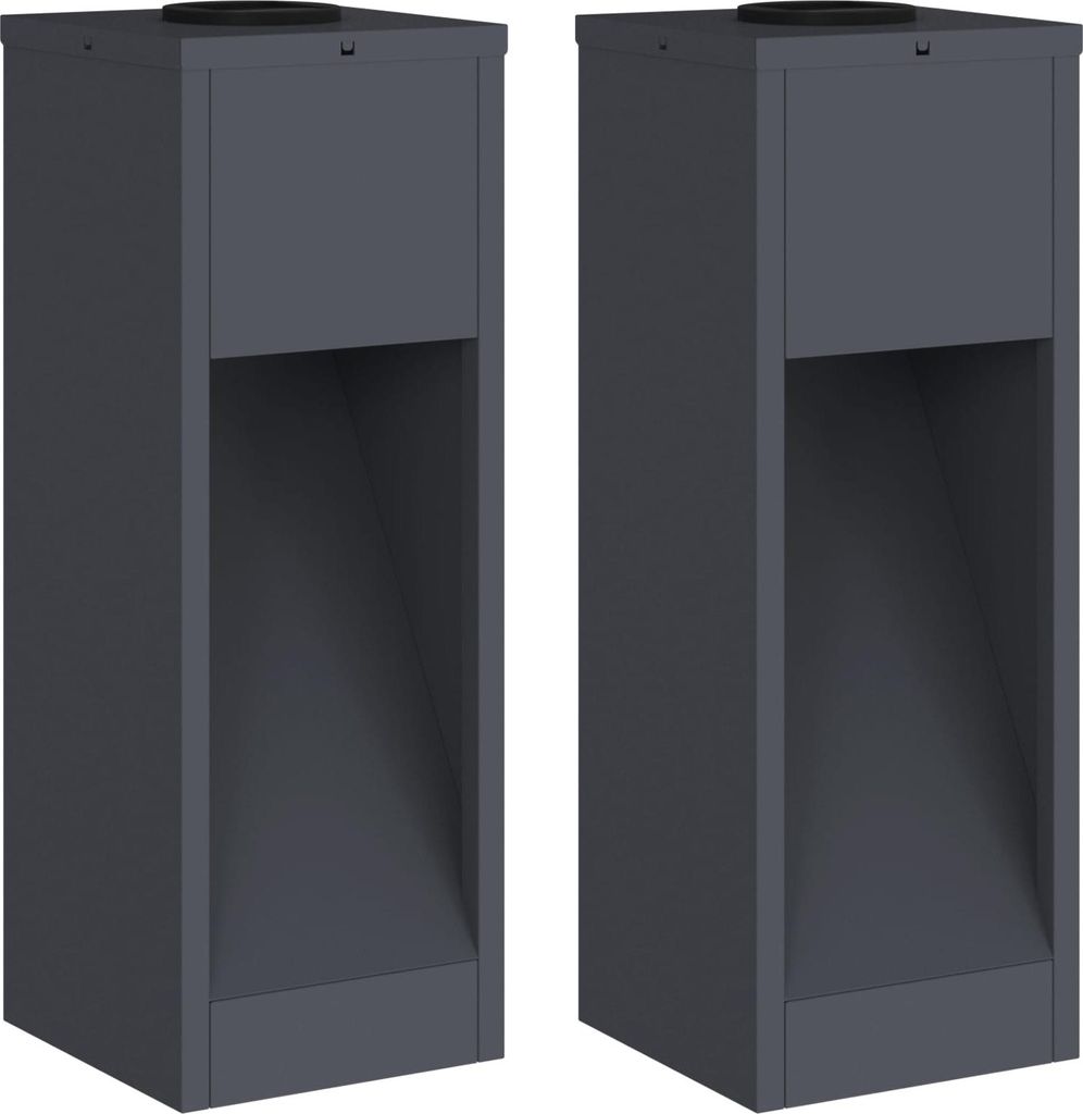 vidaXL Solar LED Wegeleuchte 2 pcs Anthrazit Kalt gewalzter Stahl