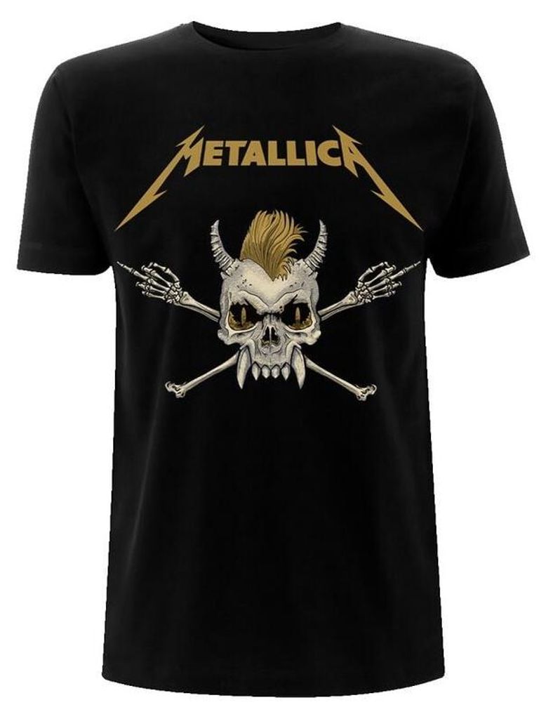 Metallica T-Shirt Herren Tan Scary Guy schwarz Band-Merch, Bands 100% Baumwolle L