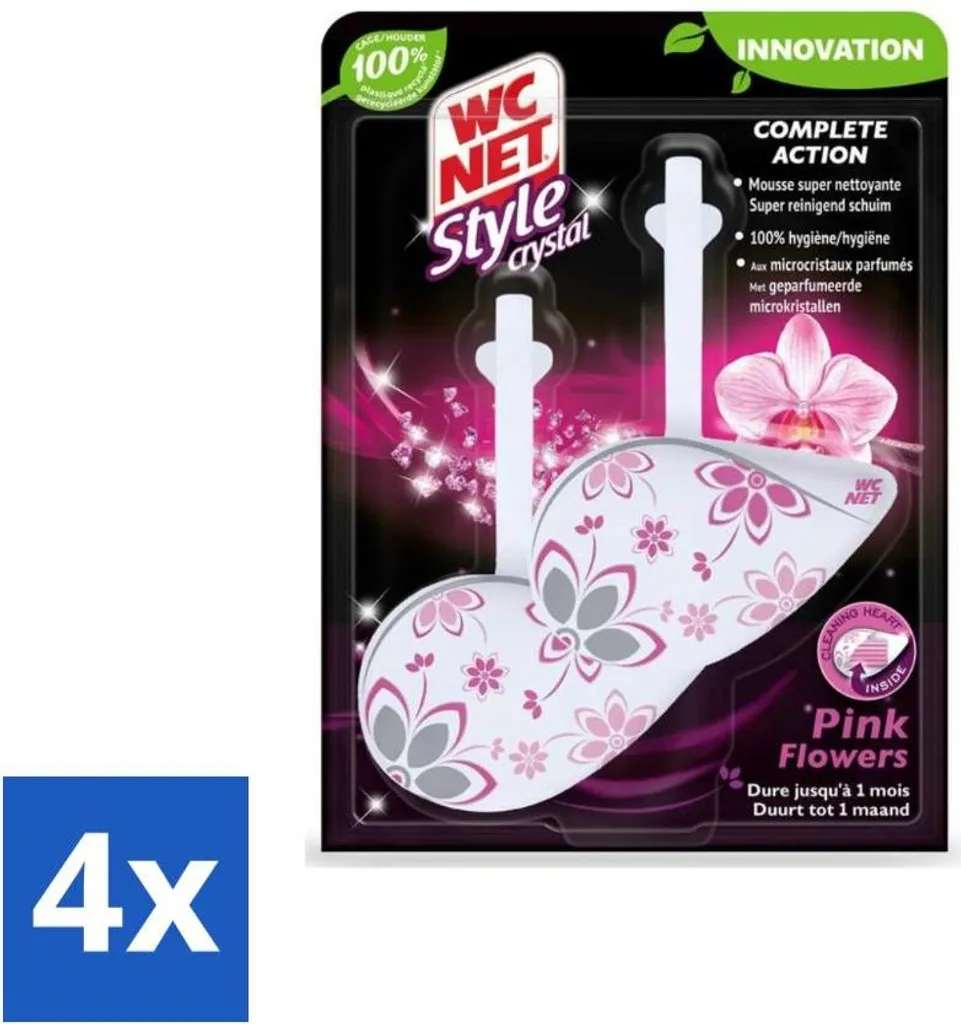 Entretien Toilettes Pack 4 Blocs WC Fleurs Fraîches Fraîcheur Durable