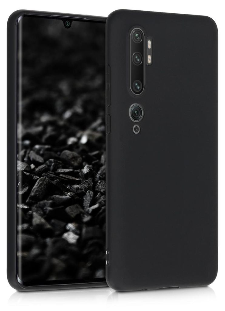 kwmobile Handyhülle für Xiaomi Mi Note 10 / Note 10 Pro Hülle - weiches Handy Silikon Case - Schutzhülle Cover - Schwarz matt