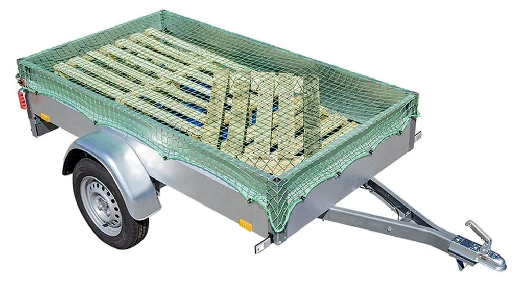Profi Anhängernetz – Reißfestes Ladungssicherungsnetz für PKW-Anhänger und Container – UV-stabilisiertes Abdecknetz, 3mm PP-Garn, Maschenwe...