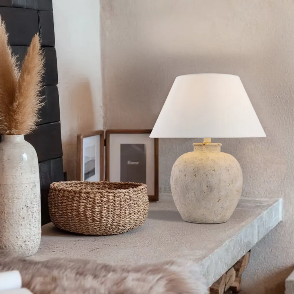 Petite lampe de table design minéral blanc LENE finition élégante - 2