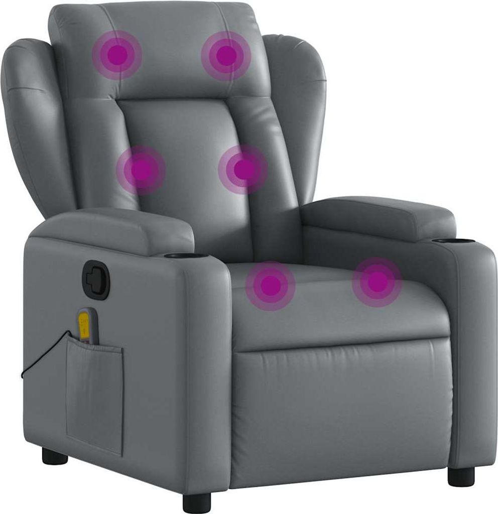 "SALE 2026"Massagesessel - TV-Sessel - Einzelsofa elegantes Design - Relaxsessel Grau Kunstleder - 77x94,5x100cm - Couchsessel DEMöbel865667