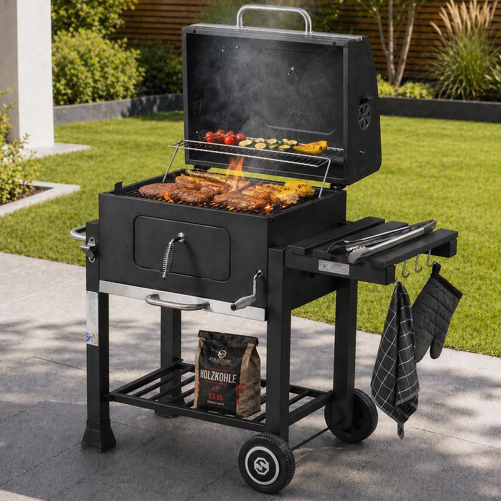 Gril na drevené uhlie Strattore / štvorcový BBQ XL Obrázok produktu 