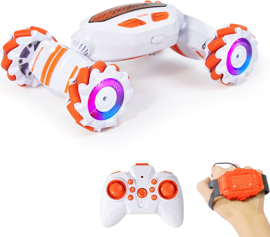 Ferngesteuertes Stunt-Auto fuer Kinder, 2,4 G, Gestenerkennung, ferngesteuertes Auto, 4WD-Spielzeugauto mit Lichtern und Musik, Geschenke fuer Jung...