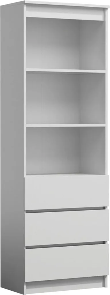 Étagère à dossiers Olimp blanche 60 cm avec 3 tiroirs et 3 compartiments