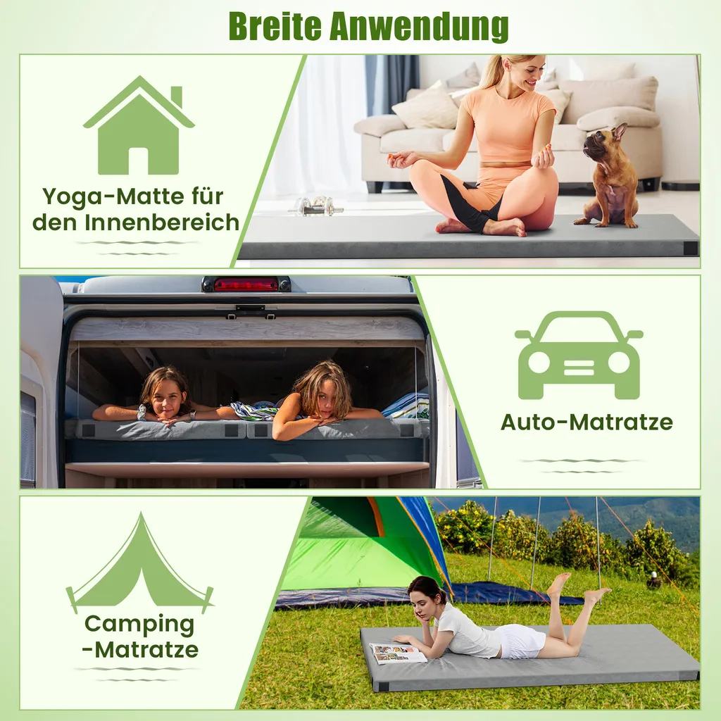 Matelas Camping Mémoire de Forme Imperméable et Antidérapant avec Housse - 8
