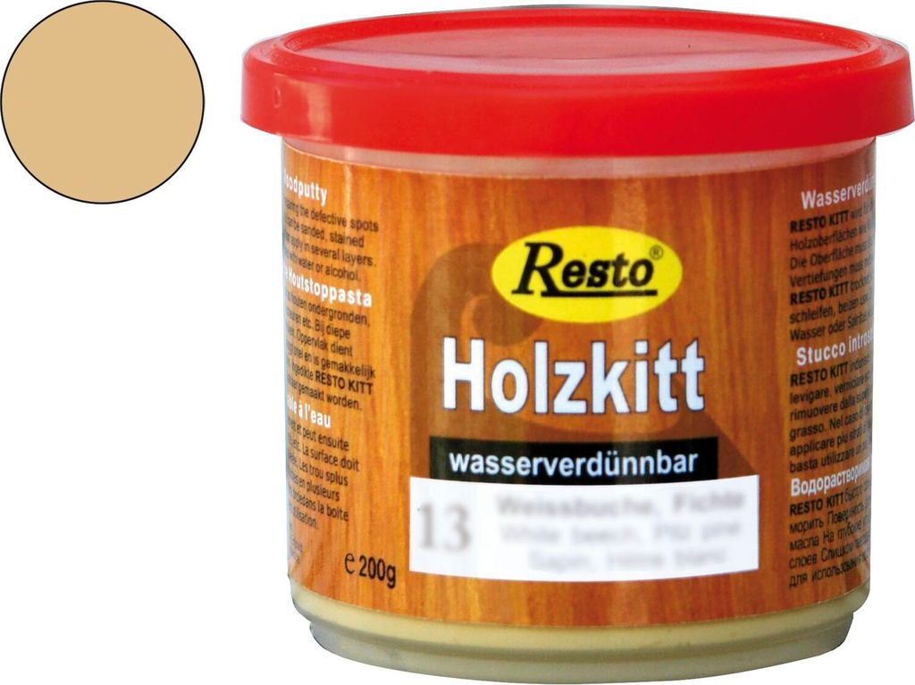 Resto Holzkitt ReparaturpasteSpachtelmasse lackierbar Buche mittel 200g